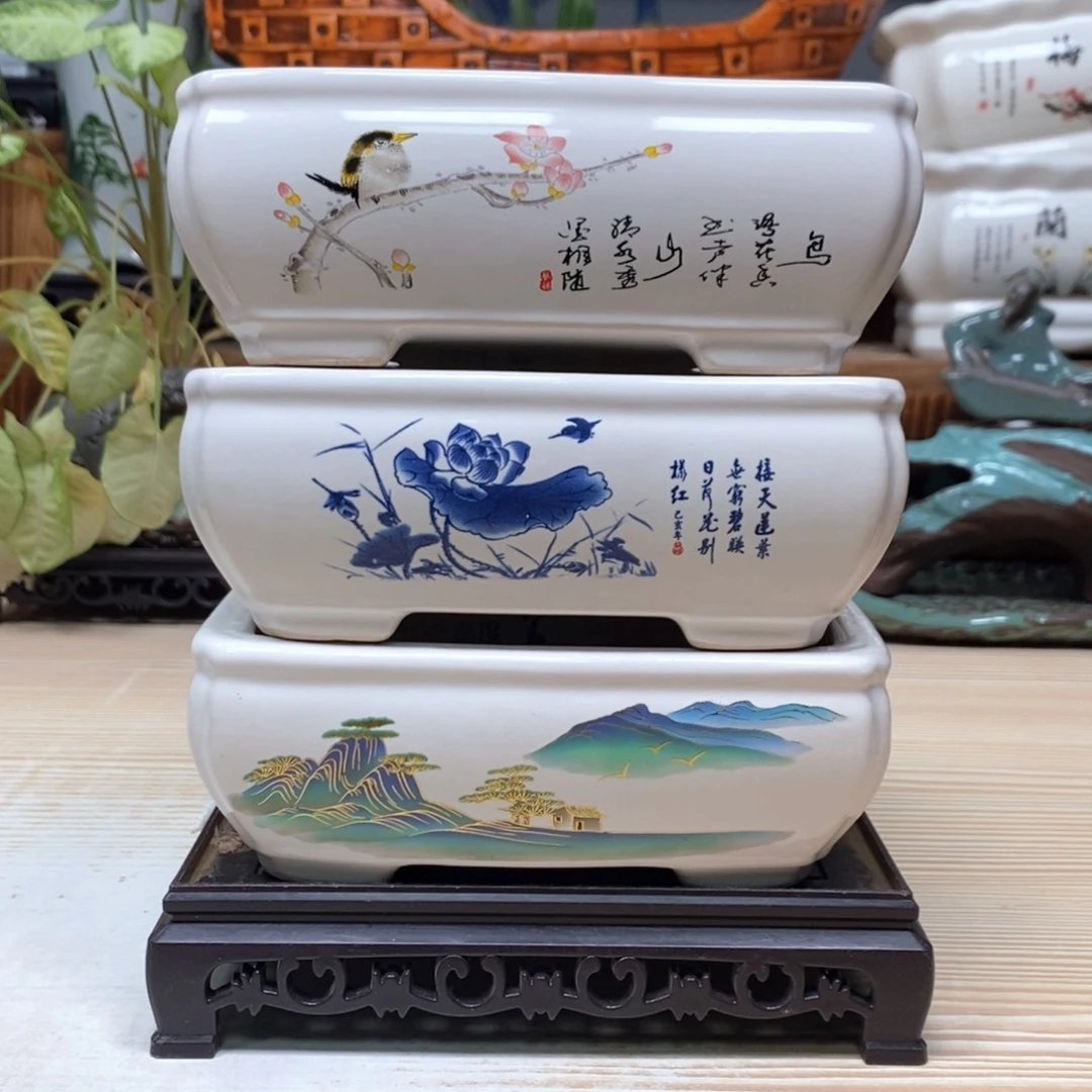 紫砂花盆陶瓷艺术花盆陶瓷