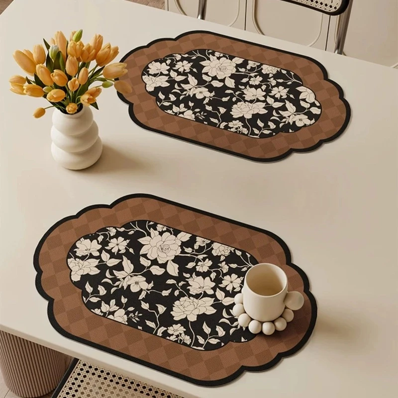 【拍1发2】中古风家用餐盘垫高颜值耐脏隔热速美式干杯垫轻奢复古