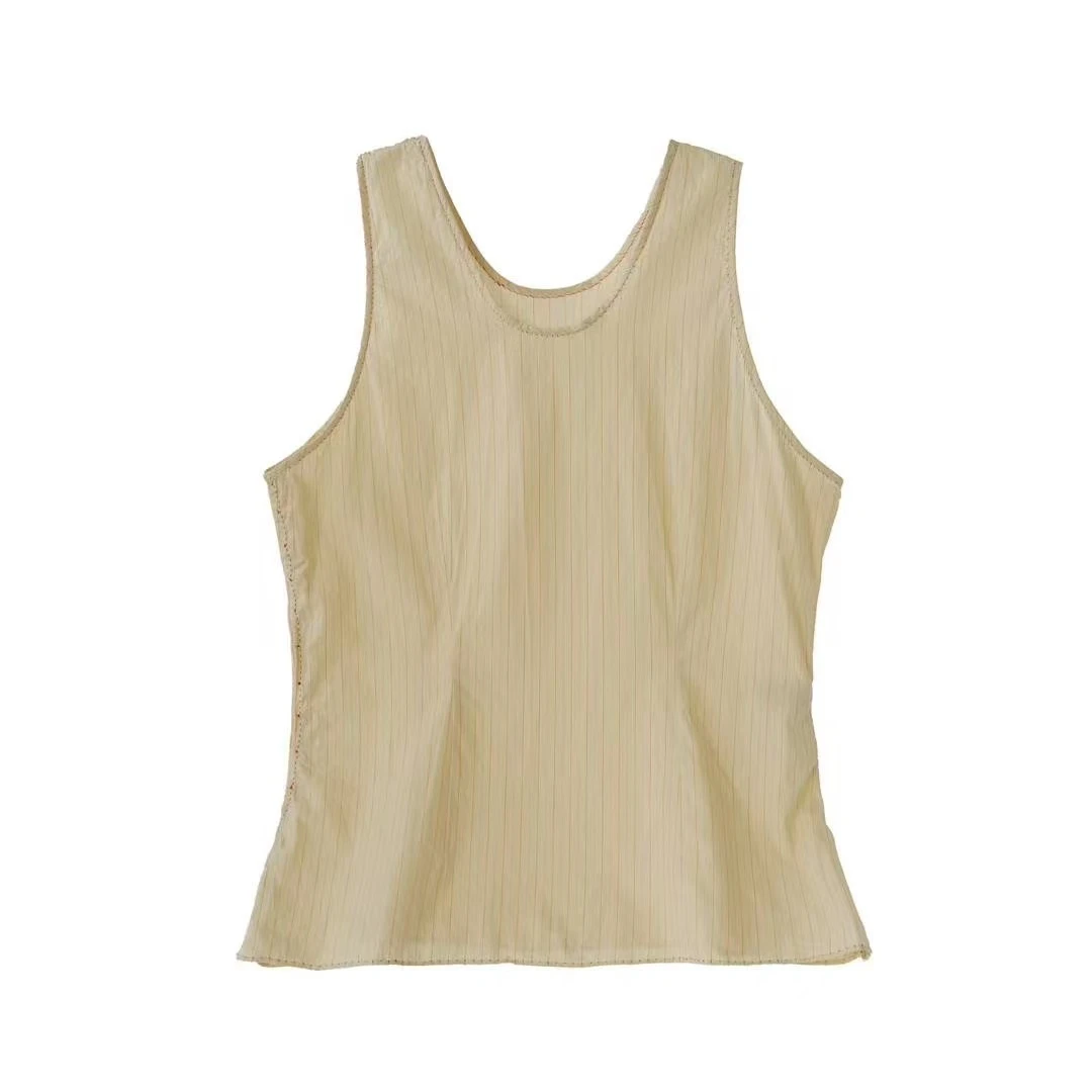 山山家-左岸迷香【上衣】Z25SS1001夏季宽肩带背心复古修身显瘦气质