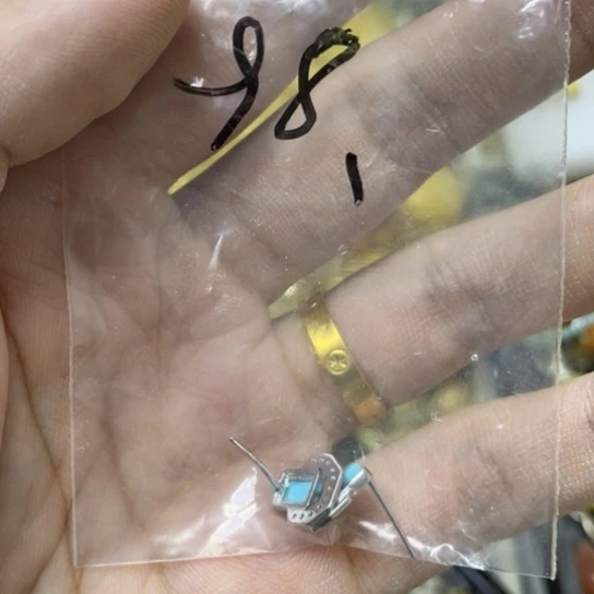 裸石蜜蜡银S925镶嵌耳钉