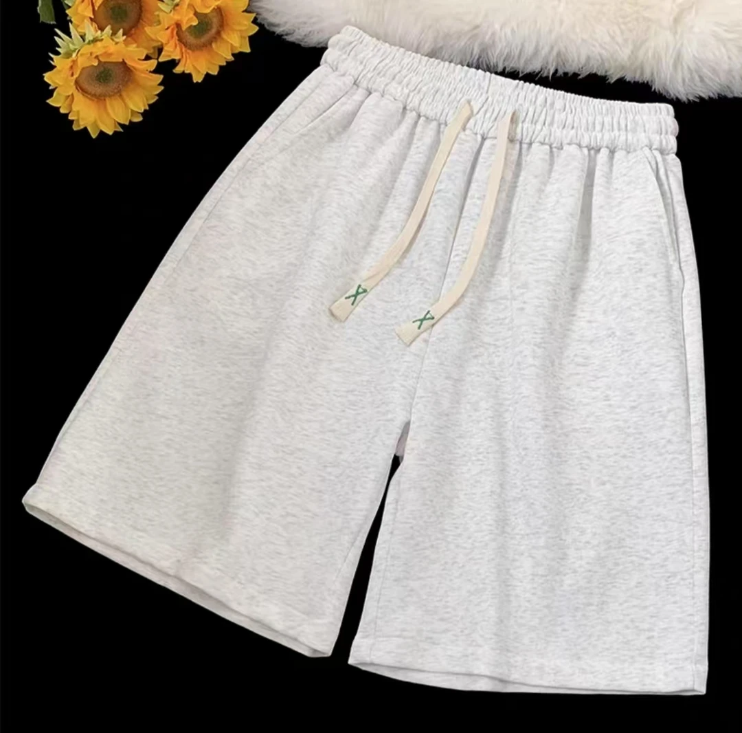 短裤男夏季新款纯色美式复古简约潮流百搭宽松潮牌休闲五分中裤子