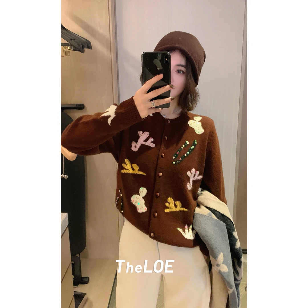 TheLOE/【冬日童趣纯羊毛毛衣】295-305g减龄针织开衫#LE-8989-3