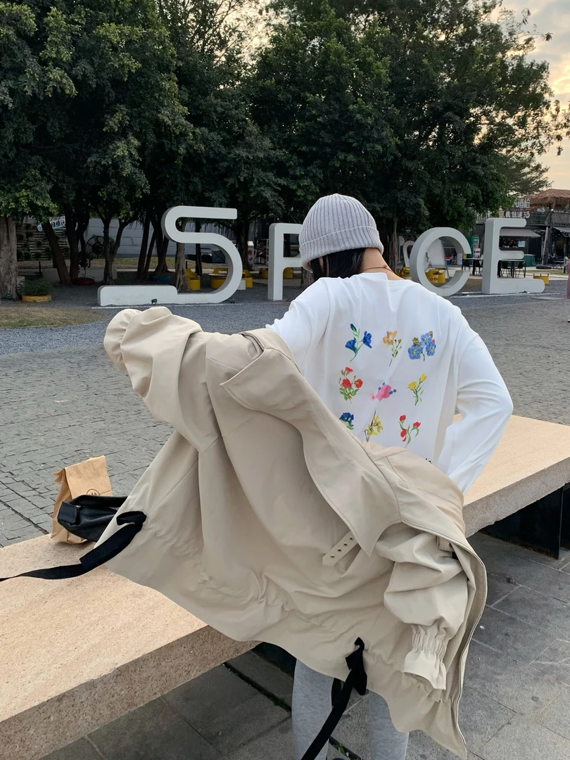 70不是七十【二月物语】早春韩版针织圆领印花长袖T恤上衣