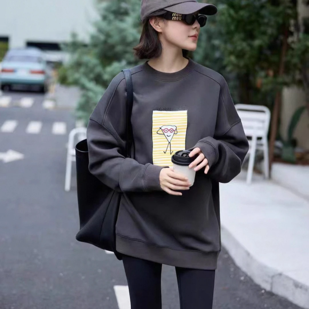 【大叔心选】卡通印花图案宽松卫衣
