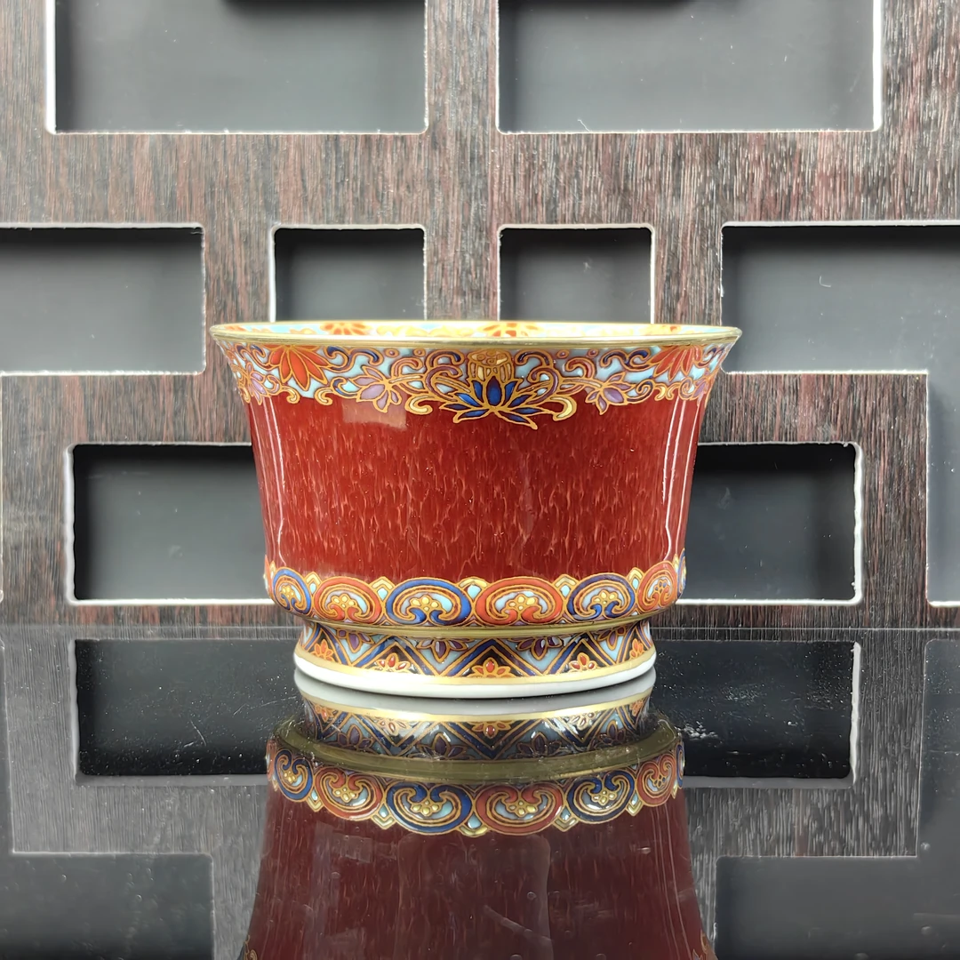 觅纤 郎红珐琅马蹄杯-80毫升 MQ61