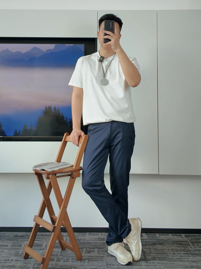 M156【高端定制】竹纤维中高腰直筒休闲裤西裤 免烫抗皱超薄长裤男