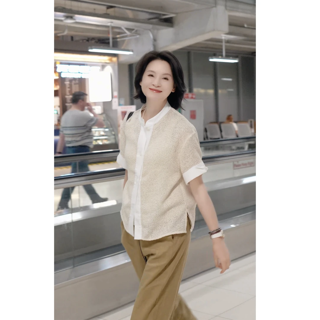 Ruien.Co白莲花俱乐部 40支亚麻进口机织小香风舒适透气夏衬衫