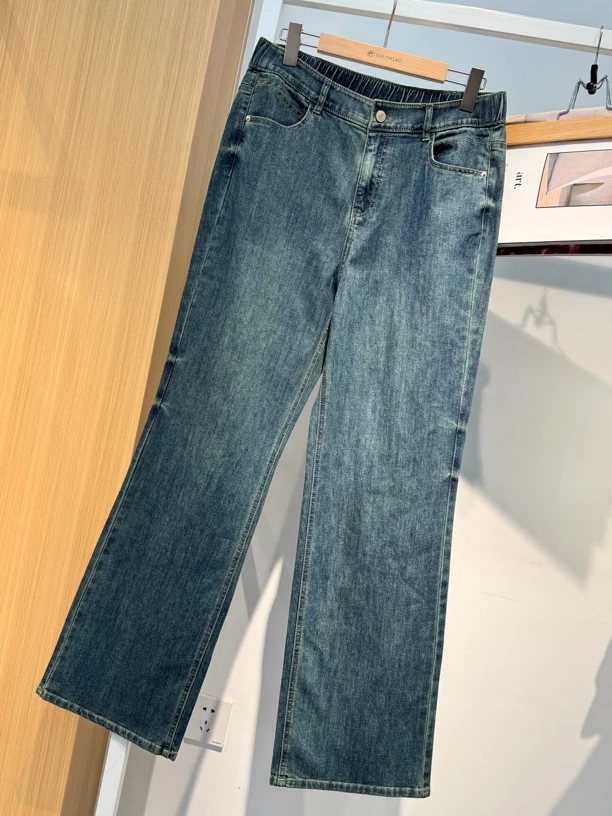 水淼2025/新款春夏牛仔裤0472显瘦高腰时尚洋气窄版九分