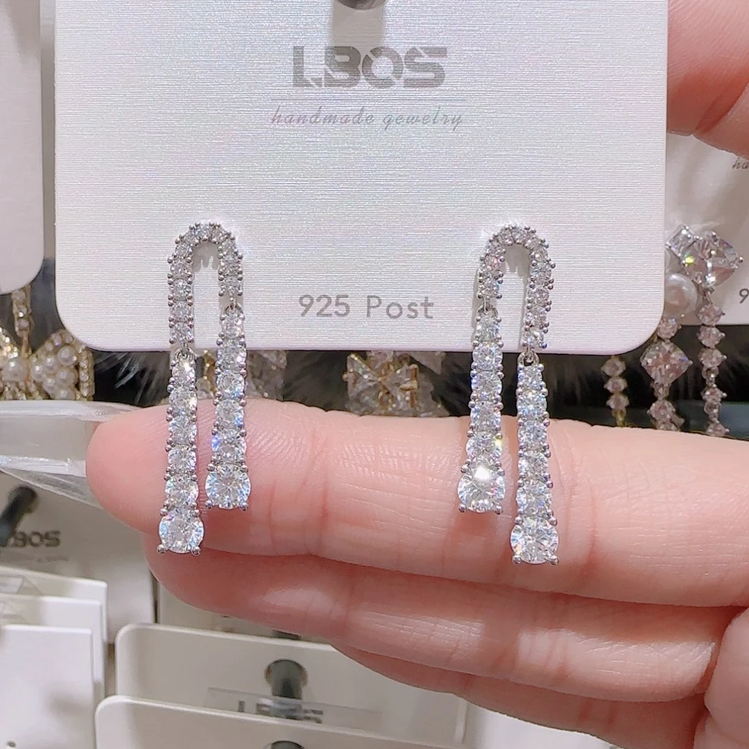 锆石铜合金925银耳环