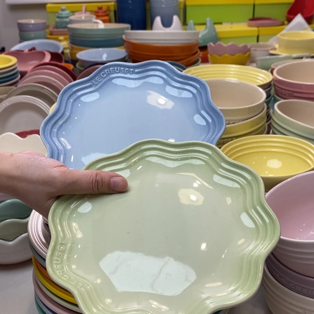 瓷片微瑕2个7英寸花边盘