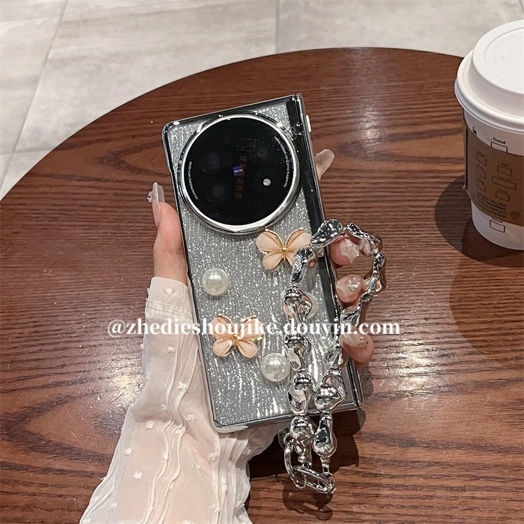 适用vivo x fold5手机壳xfold5高级感蝴蝶链条支架全包铰链保护壳