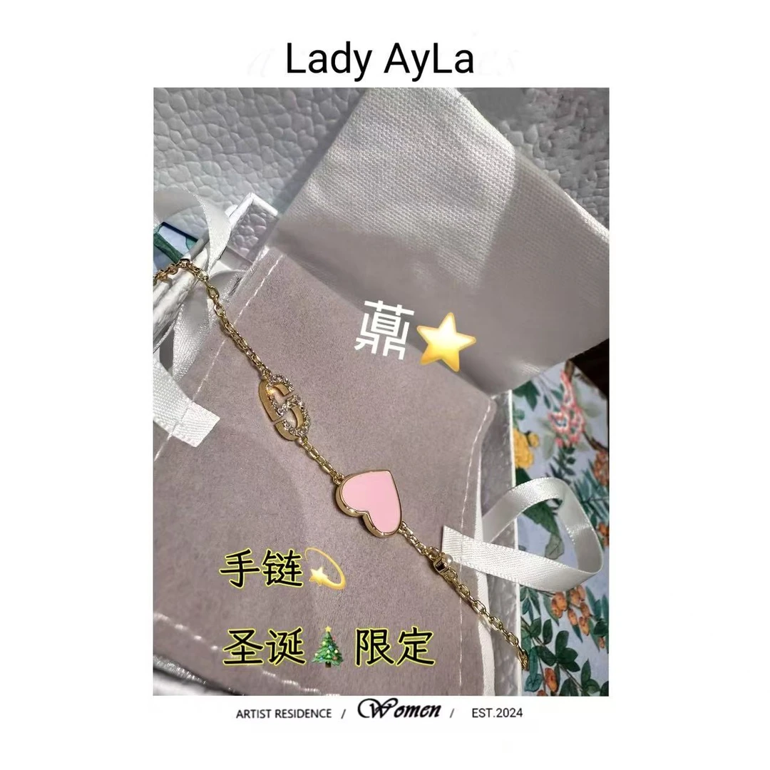 铜合金合成锆石手链 26S CD 爱心 手链AL399