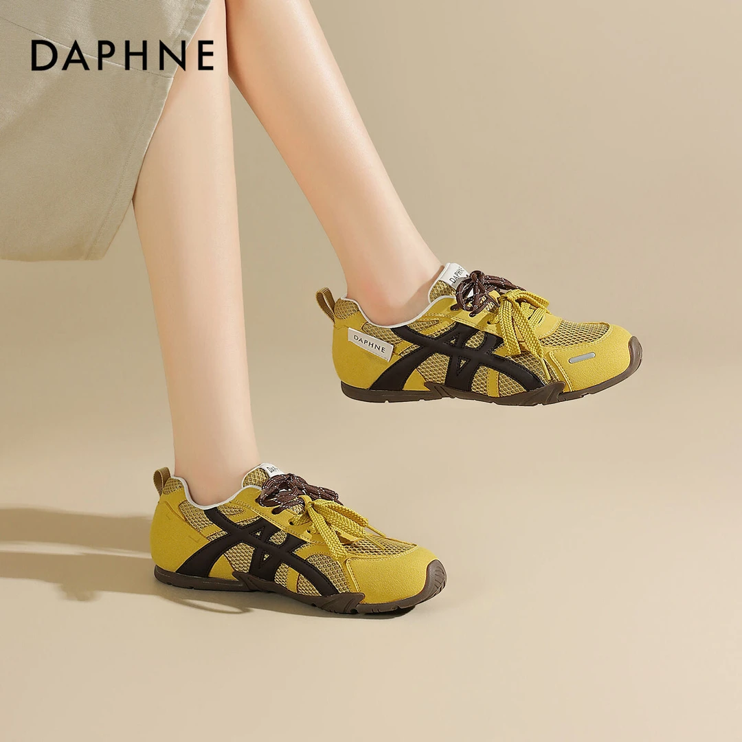 达芙妮复古休闲百搭德训鞋2025年夏季新款网面透气舒适休闲运动鞋