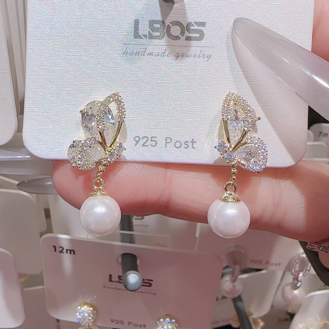 锆石铜合金925银耳环