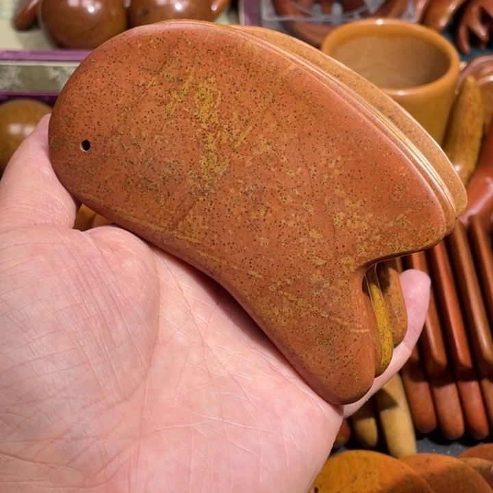 红砭石精品款薄边刮痧板