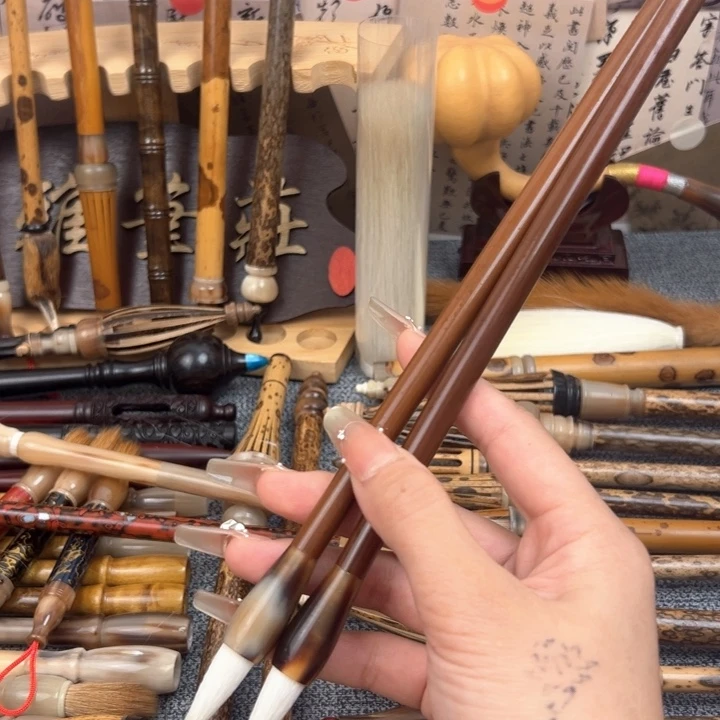 孤品 3.6烤红竹定制狼羊兼毫