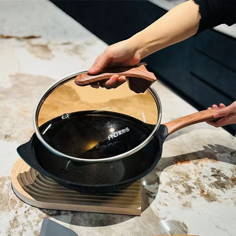 爱你多鸿运不粘锅电磁炉燃气灶通用适用30寸黑色