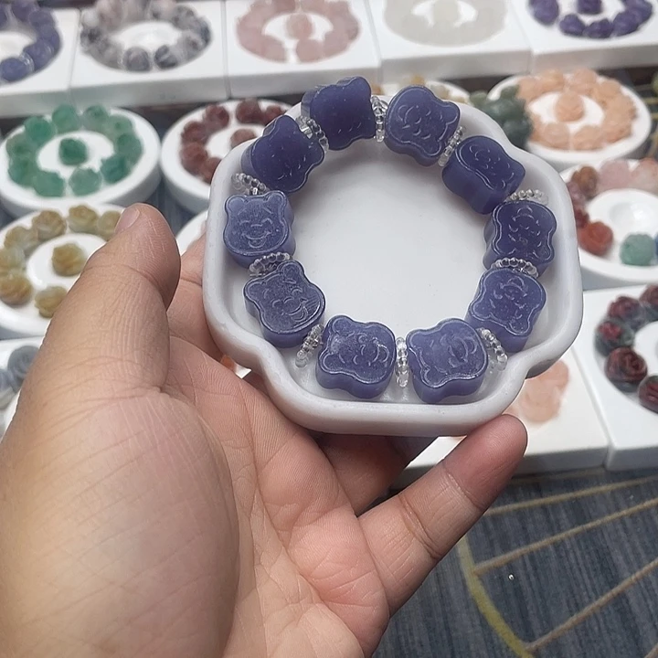 石英质玉（非洲翠）合金手串