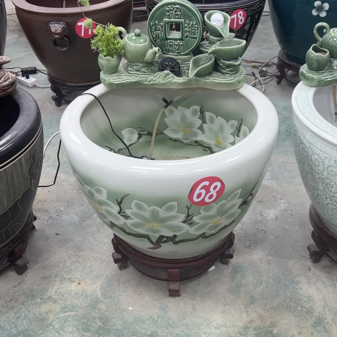 水***益瓷片如图流水摆件一整套