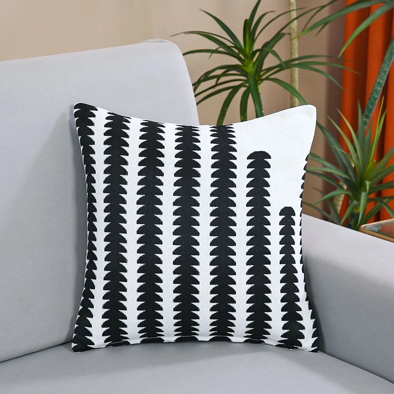 时尚轻奢抱枕双面腰枕套正方形条纹抱枕套客厅卧室沙发腰靠枕套