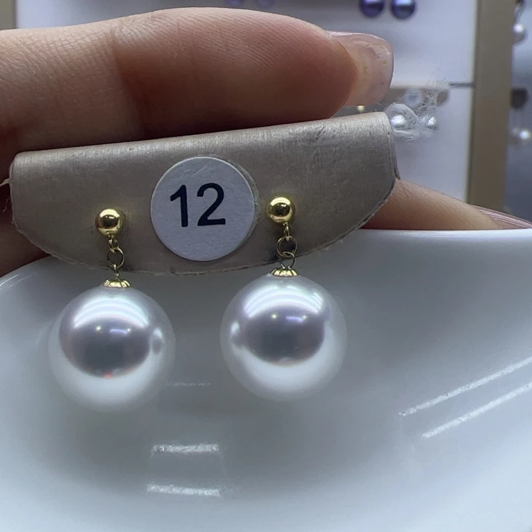 淡水珍珠耳饰18K金镶嵌