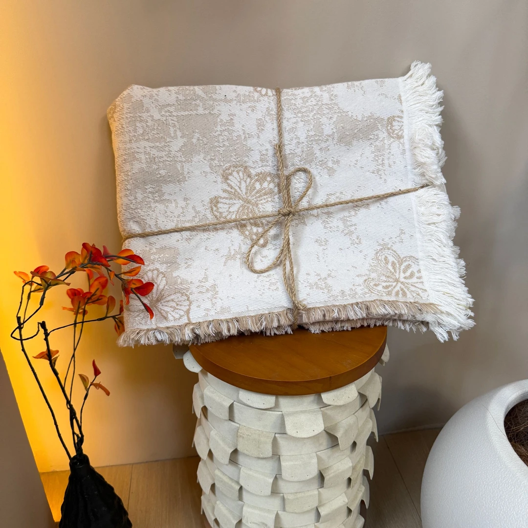 x【单人金浮蝶】150*200cm高端轻奢罗布麻精梳纱床盖亲肤透气可机洗