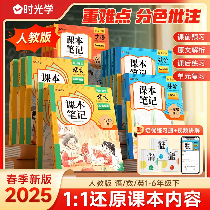 2025新版课本笔记预习1-6年级下册语文数学英语教材同步学霸笔记