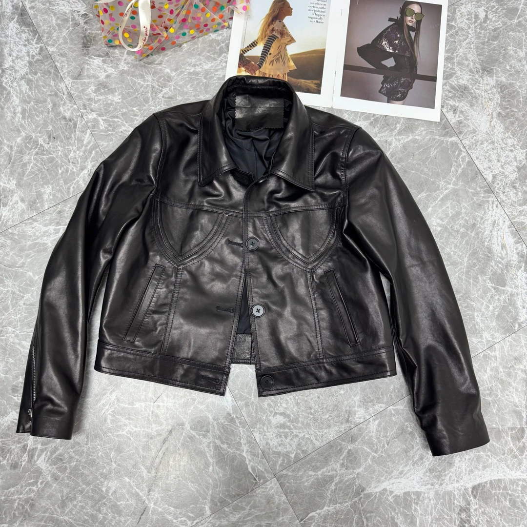 「Darley推荐」“科莫湖畔”｜牛皮油蜡｜女士真皮短款夹克外套百搭潮