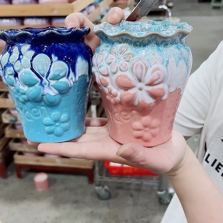 有孔，凑10元包邮陶瓷花盆发货！