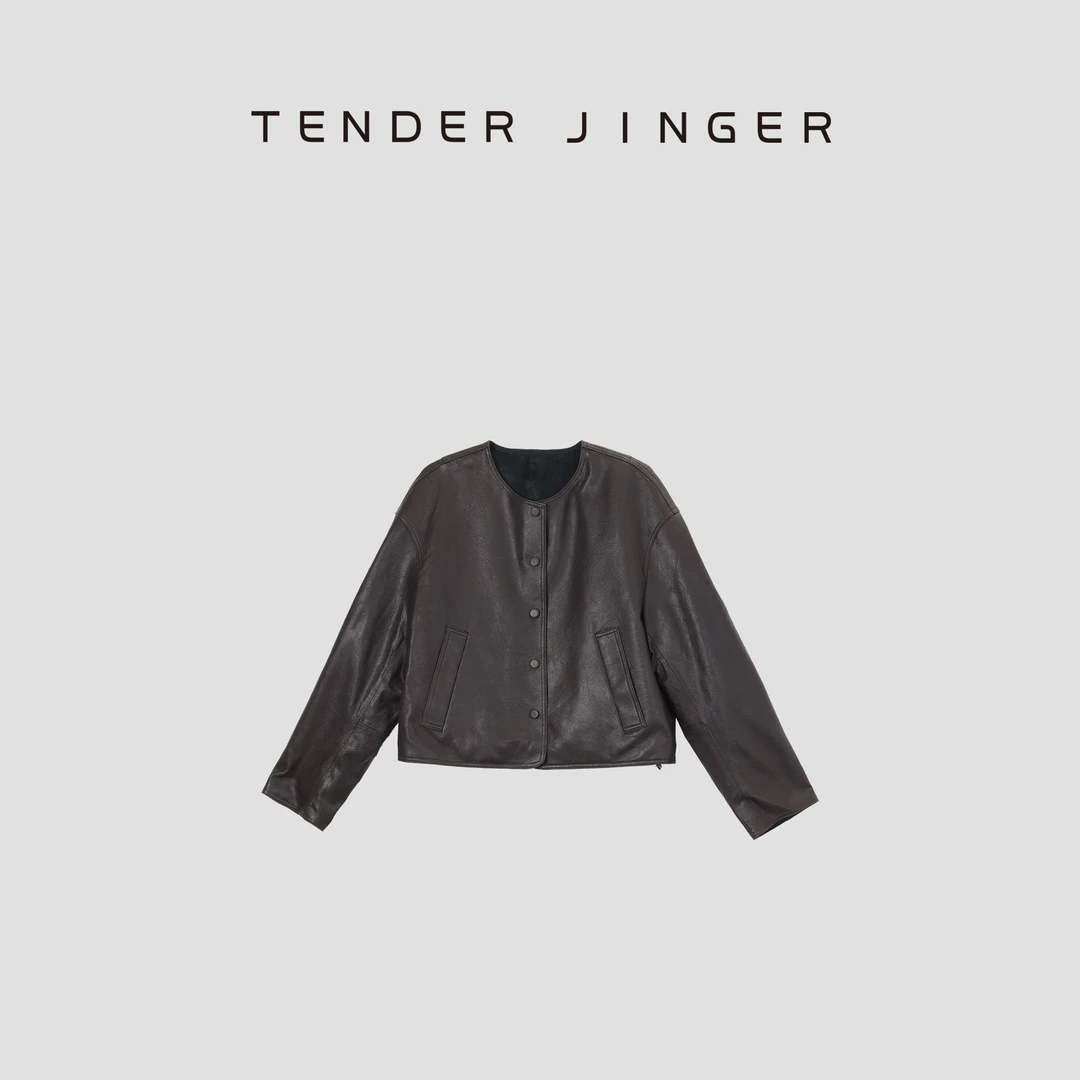 女士休闲两面穿短款皮衣外套T43XLK77713