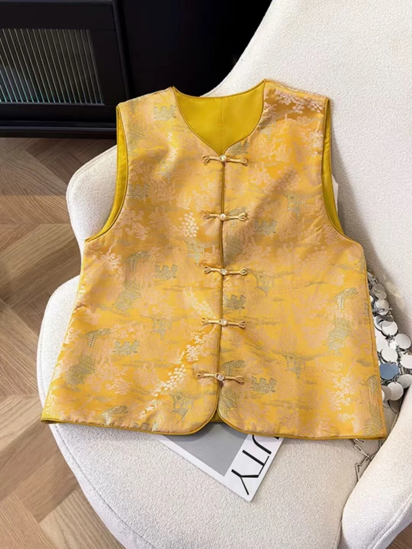 新中式国风盘扣马甲女2025春季新款唐装复古高级感马夹背心上衣