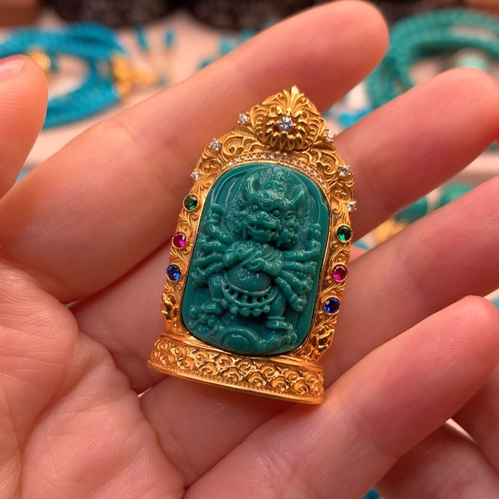 18K金镶嵌绿松石配饰