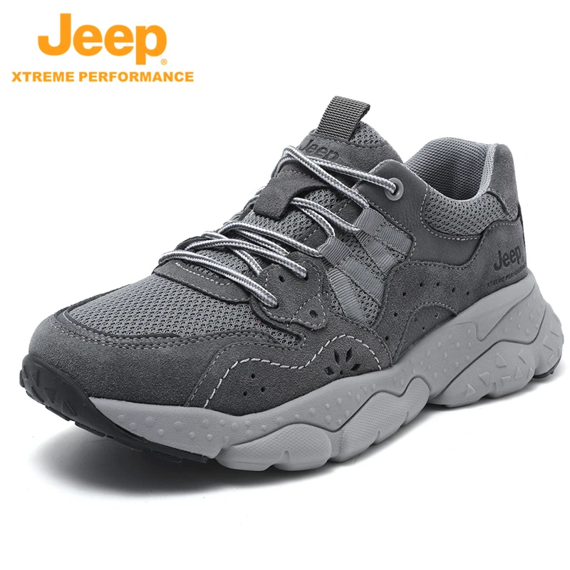 JEEP/吉普户外徒步鞋舒适透气软底男士春秋耐磨防滑轻便登山鞋