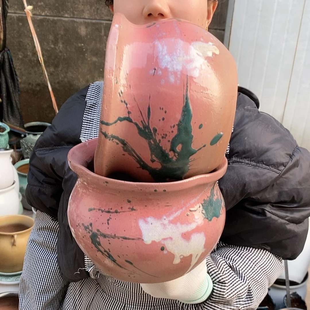 紫砂花盆瑕疵口18高12