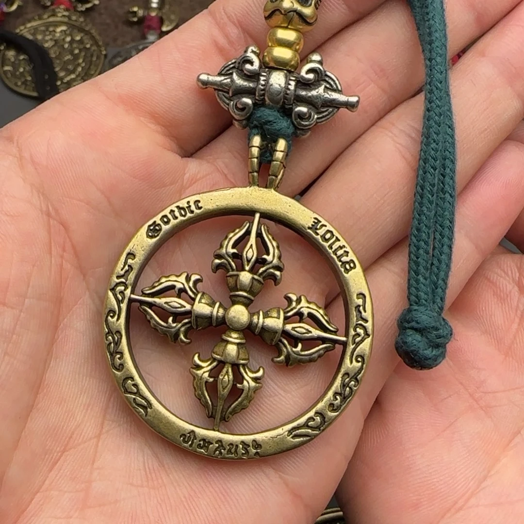 老铜十字架金刚杵吊坠喜欢的来