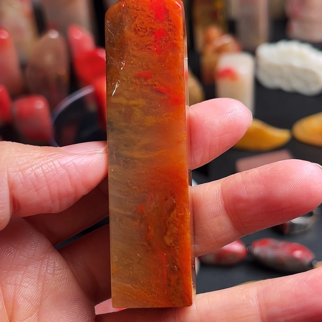 印石巴林石鸡血石方章