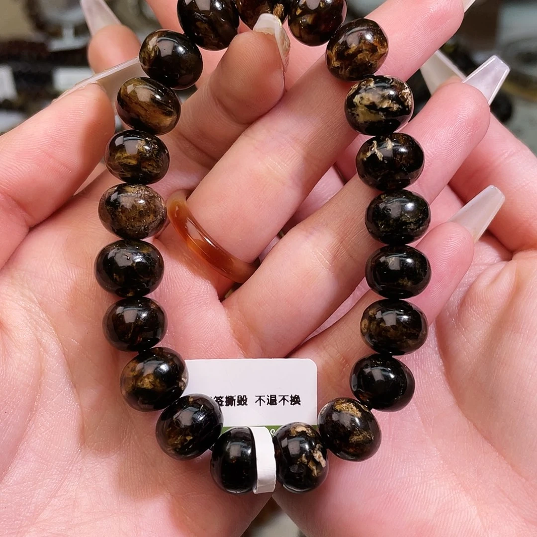 琥珀未镶嵌裸石抚顺琥珀11➕手串黑花