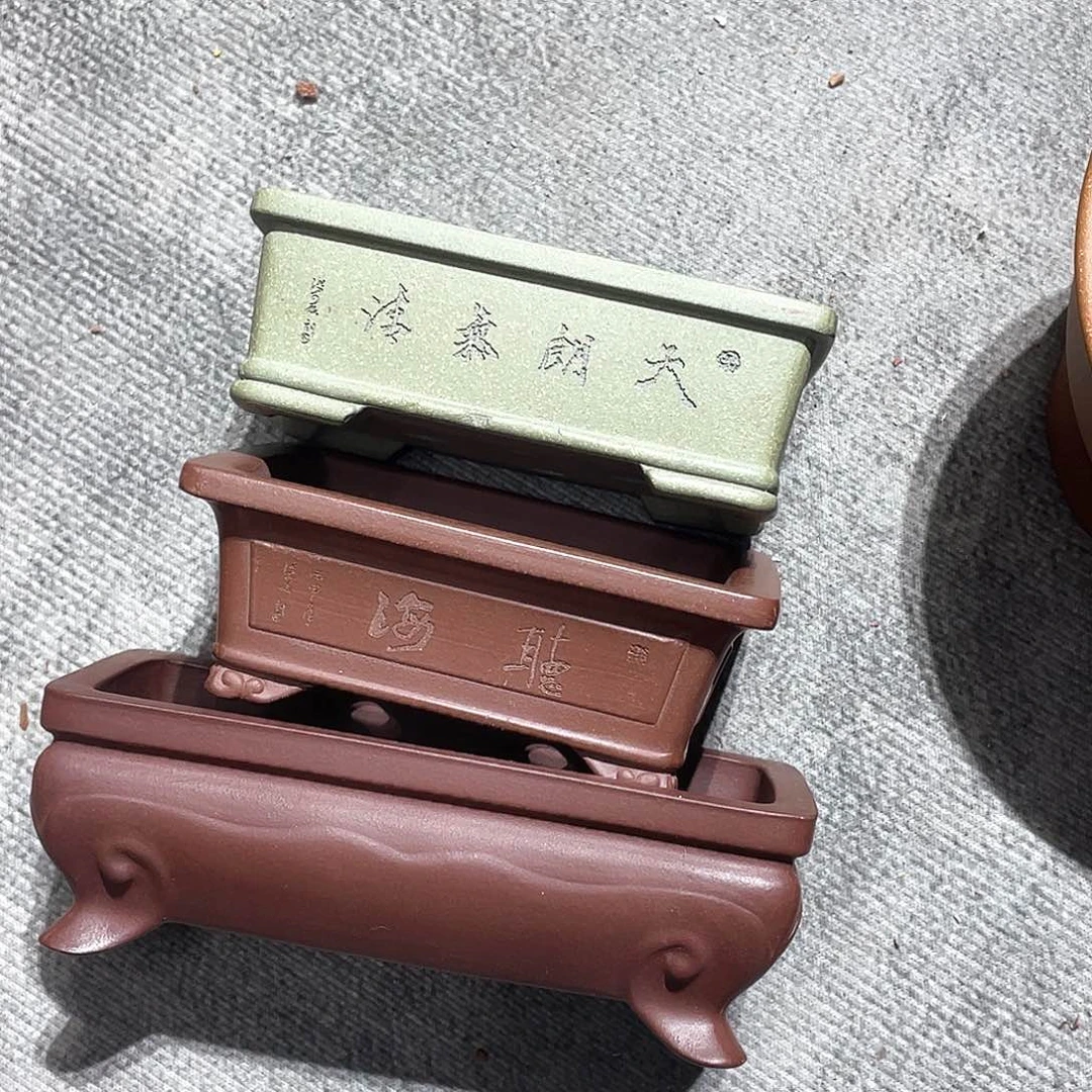 紫砂一**尘紫砂小盆3个