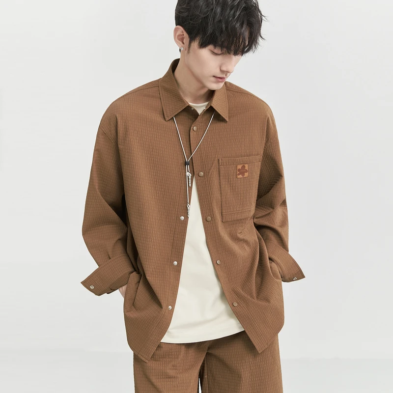 【99衬衫合集】DH秋季休闲男长袖时尚百搭宽松帅气韩版衬衫B411051