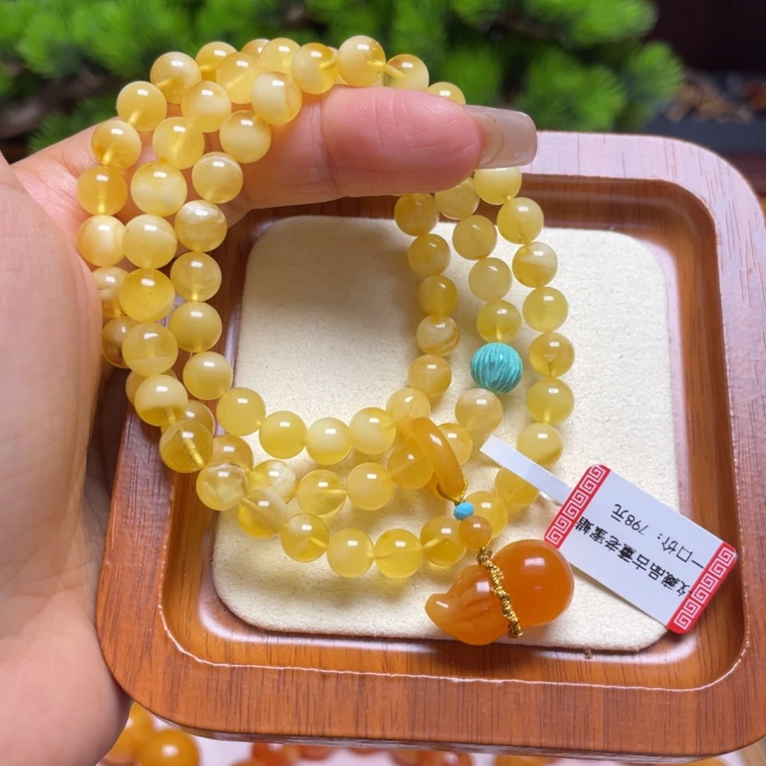 未镶嵌蜜蜡手链手串
