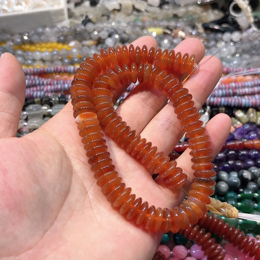 玛瑙/玉髓合金珠宝半成品玛瑙飞碟一条12mm