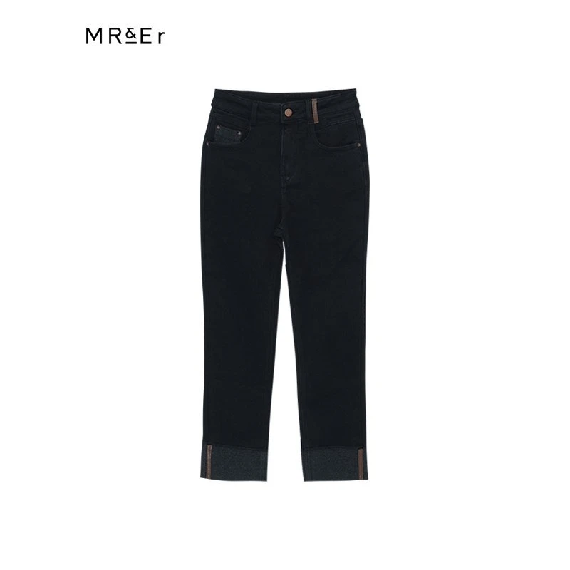 【小余专属】秋冬新款高腰加绒牛仔裤女显瘦直筒烟管裤R4A70378