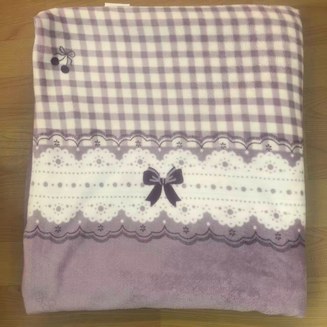 【紫格樱桃】牛奶绒被套高品床上用品双人床加厚