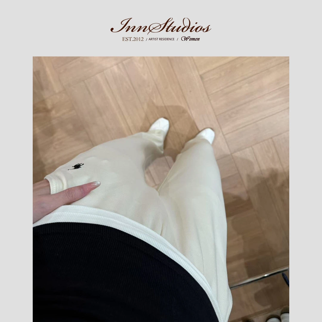 Innstudios 小马标休闲直筒裤