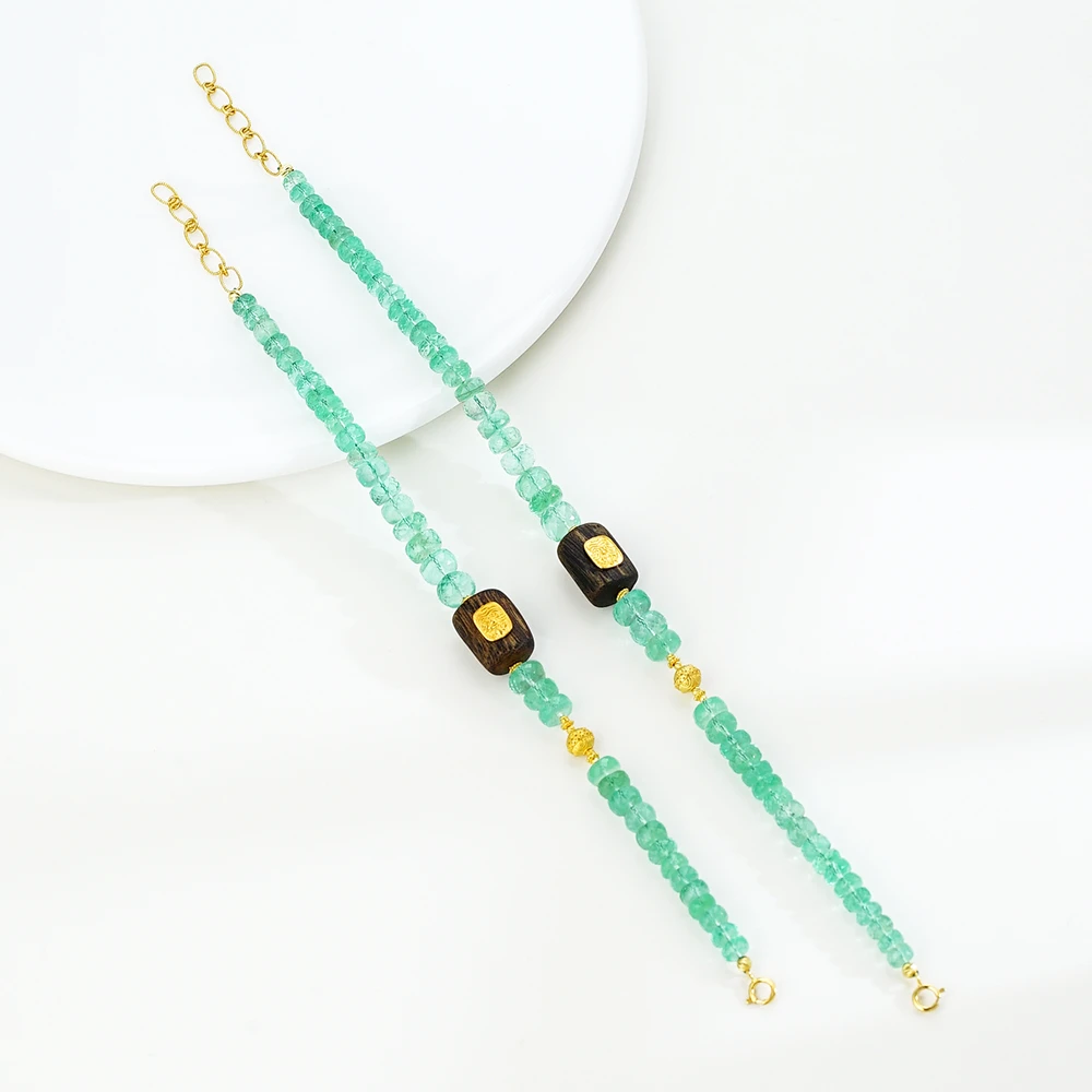 【春和景明】18K扎基拉姆沉香祖母绿手链（18/21公分）44420