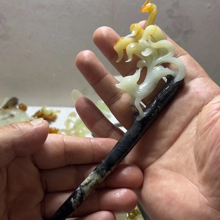 A***r未镶嵌蛇纹石玉发饰