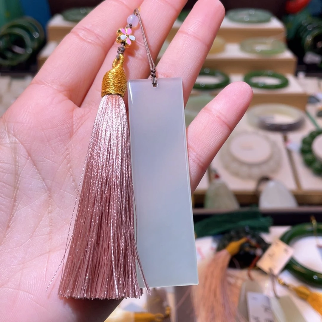 和田玉高品冰晴书签未镶嵌