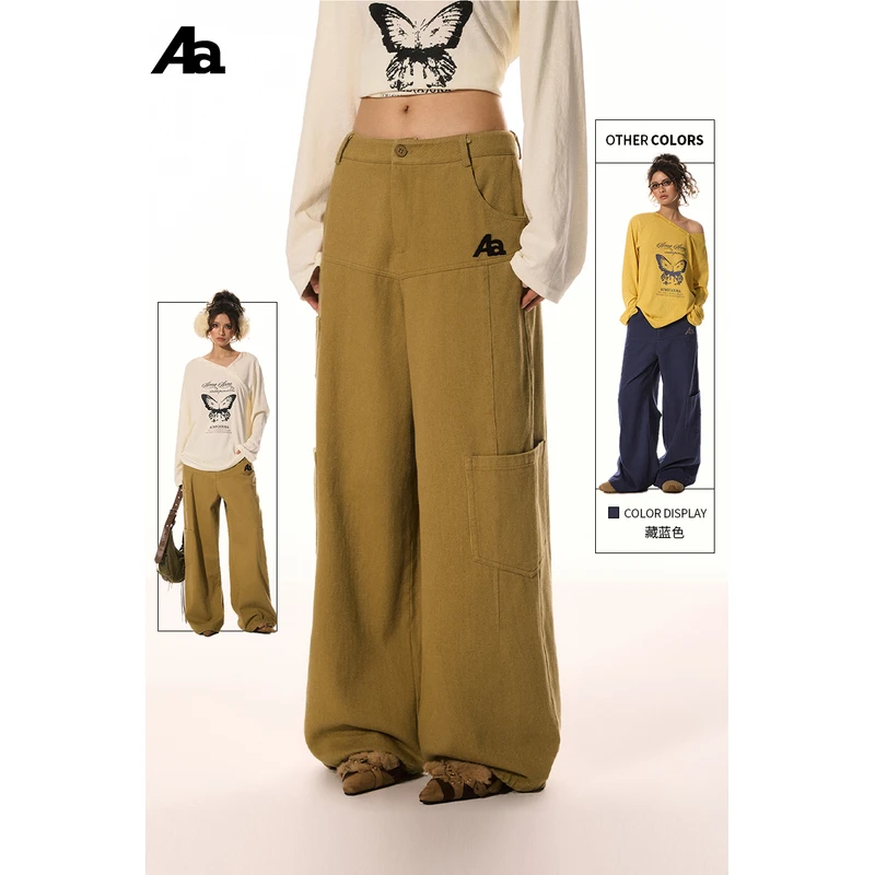 ACME AURA 美式复古工装裤女宽松百搭直筒多口袋休闲长裤