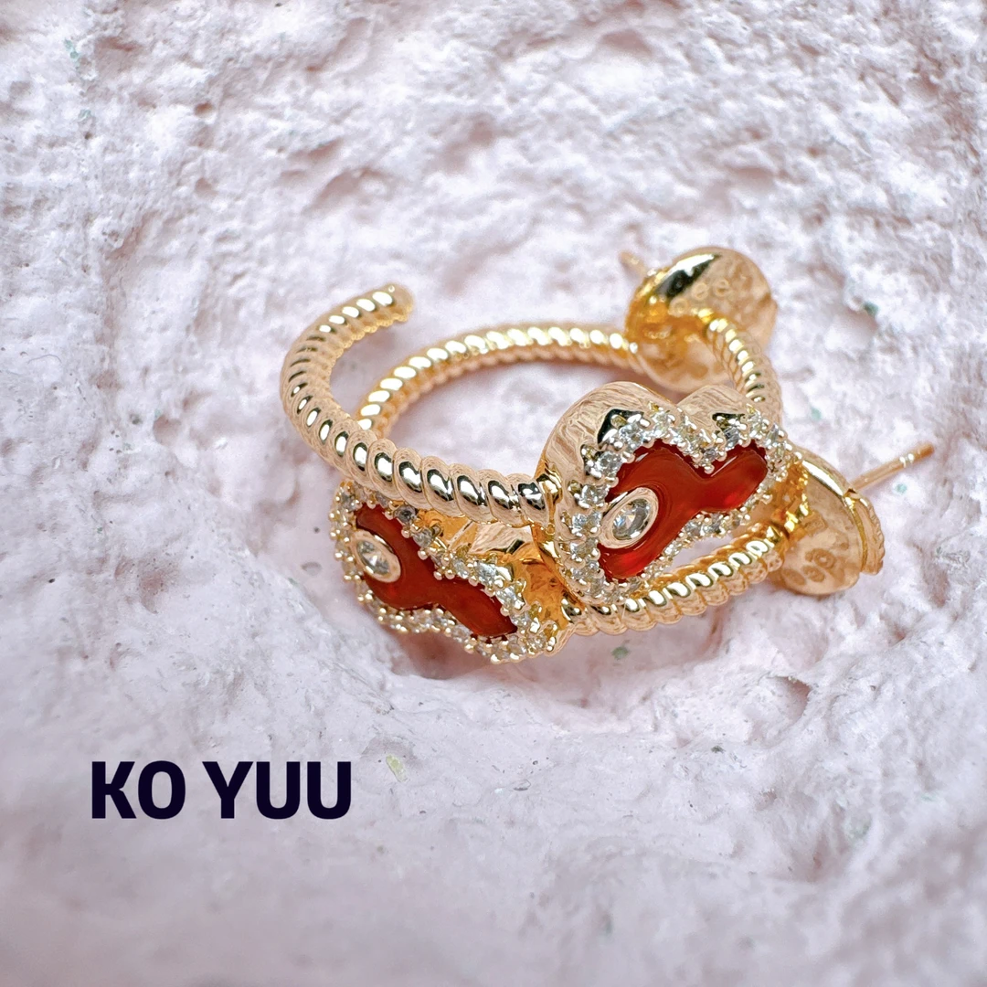 铜合金锆石耳饰 【雨桐高奢饰品】耳环KY00829