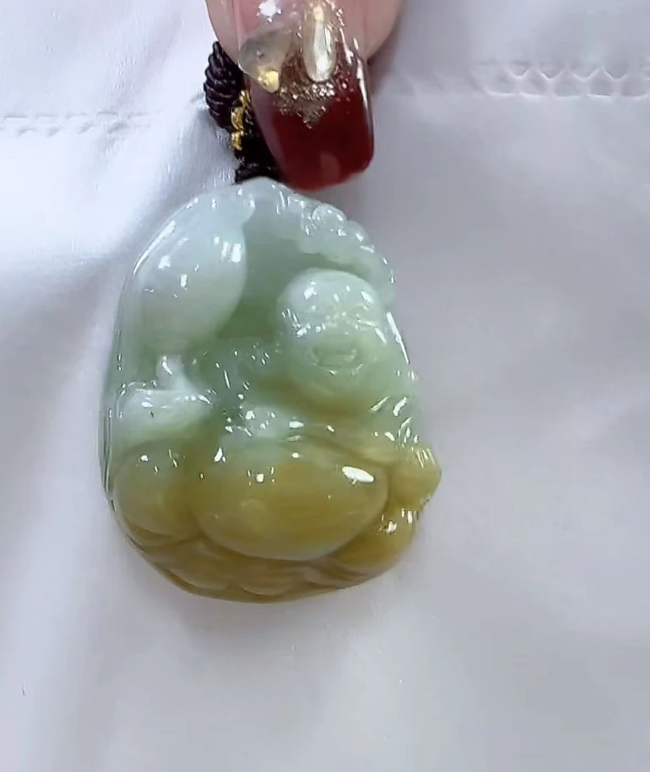 天然翡翠A货孤品吊坠123